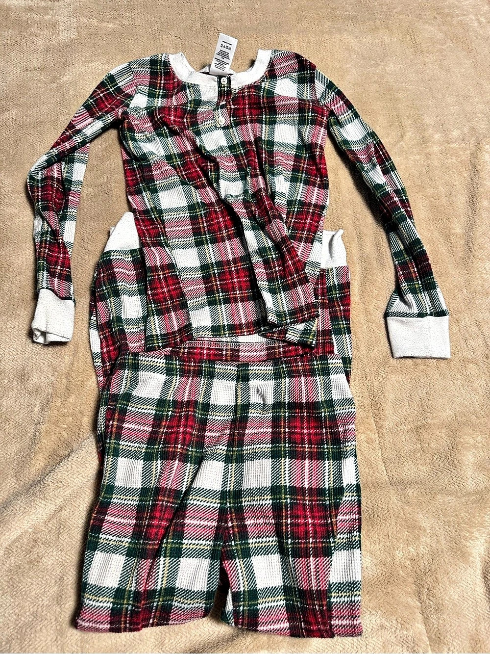 PJ Place Plaid Pajama Set Red & Green Girls Size 8